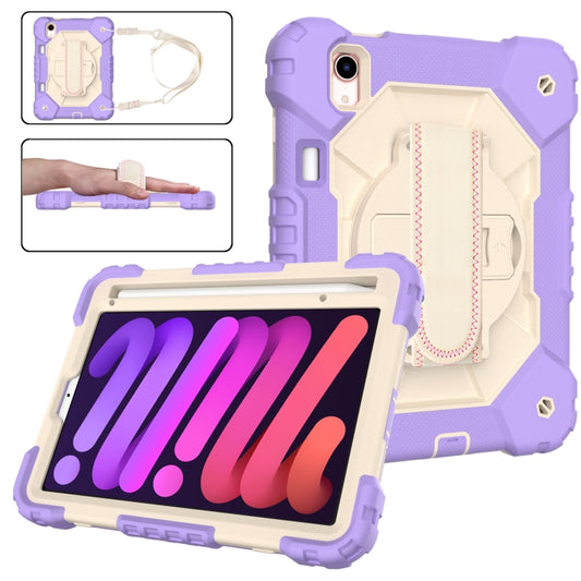 For iPad mini 2024 / mini 6 Contrast Color Robot Silicone + PC Tablet Case(Purple+Beige) - iPad mini 6 Cases by buy2fix | Online Shopping UK | buy2fix