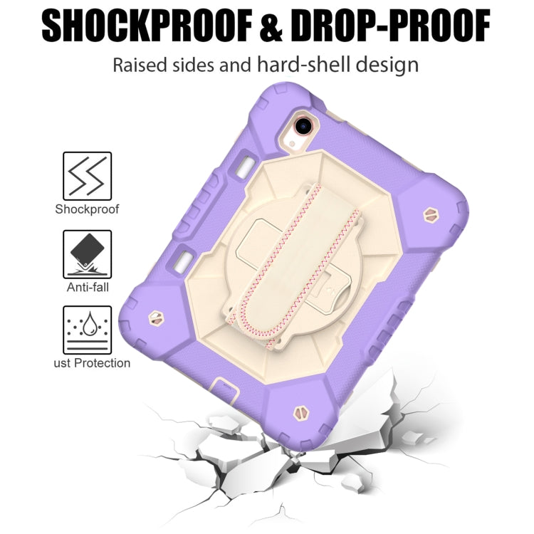 For iPad mini 2024 / mini 6 Contrast Color Robot Silicone + PC Tablet Case(Purple+Beige) - iPad mini 6 Cases by buy2fix | Online Shopping UK | buy2fix