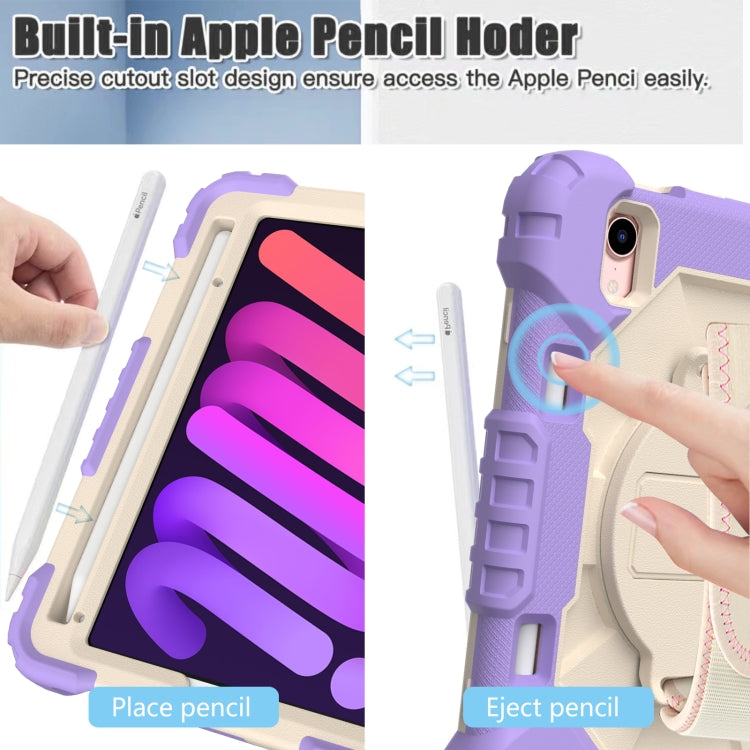 For iPad mini 2024 / mini 6 Contrast Color Robot Silicone + PC Tablet Case(Purple+Beige) - iPad mini 6 Cases by buy2fix | Online Shopping UK | buy2fix