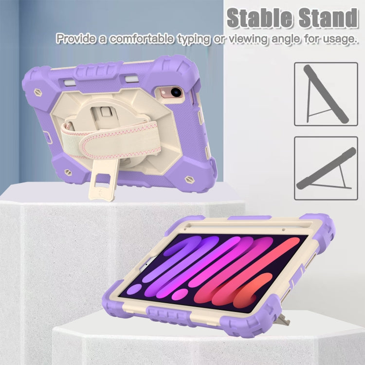 For iPad mini 2024 / mini 6 Contrast Color Robot Silicone + PC Tablet Case(Purple+Beige) - iPad mini 6 Cases by buy2fix | Online Shopping UK | buy2fix