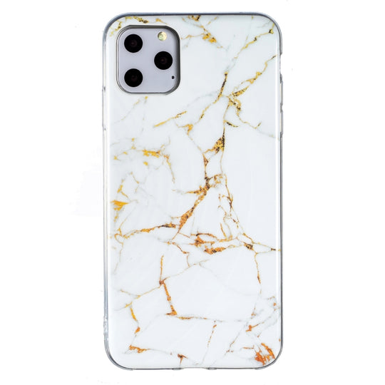 For iPhone 11 Pro Max IMD Marble Pattern TPU Phone Case (White)
