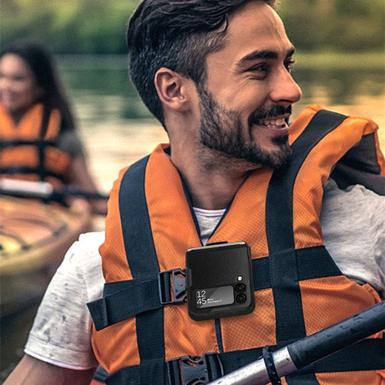 For Samsung Galaxy Z Flip3 5G Litchi Texture Shockproof Phone Case(Green) - Galaxy Phone Cases by buy2fix | Online Shopping UK | buy2fix