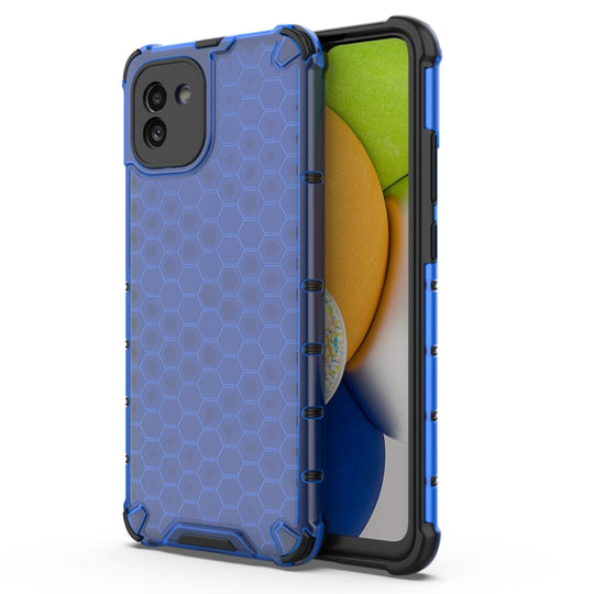 For Samsung Galaxy A03 EU Version Honeycomb PC + TPU Phone Case(Blue)