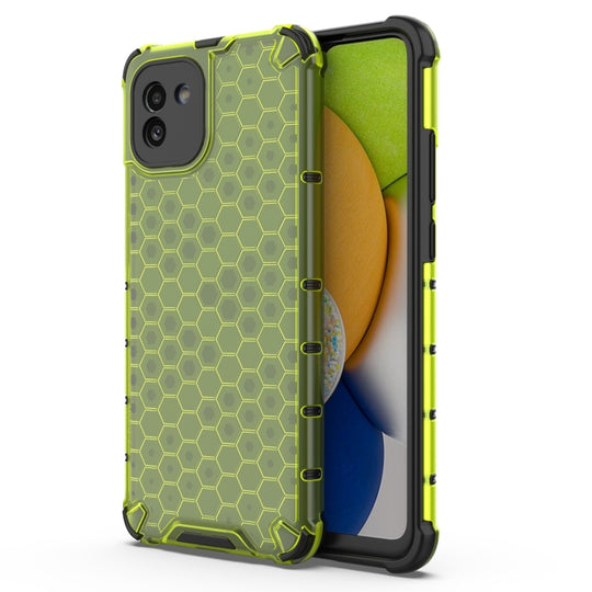 For Samsung Galaxy A03 EU Version Honeycomb PC + TPU Phone Case(Green)