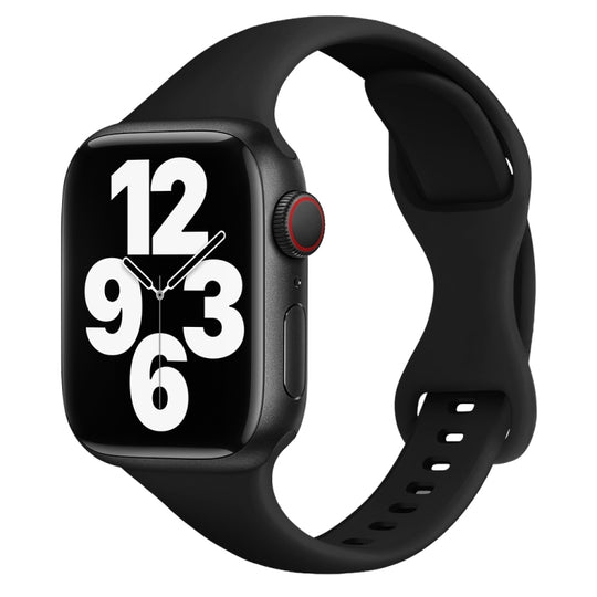 Small Waist Butterfly Buckle Watch Band For Apple Watch Ultra 49mm&Watch Ultra 2 49mm / Series 9&8&7 45mm / SE 3&SE 2&6&SE&5&4 44mm / 3&2&1 42mm(Black)