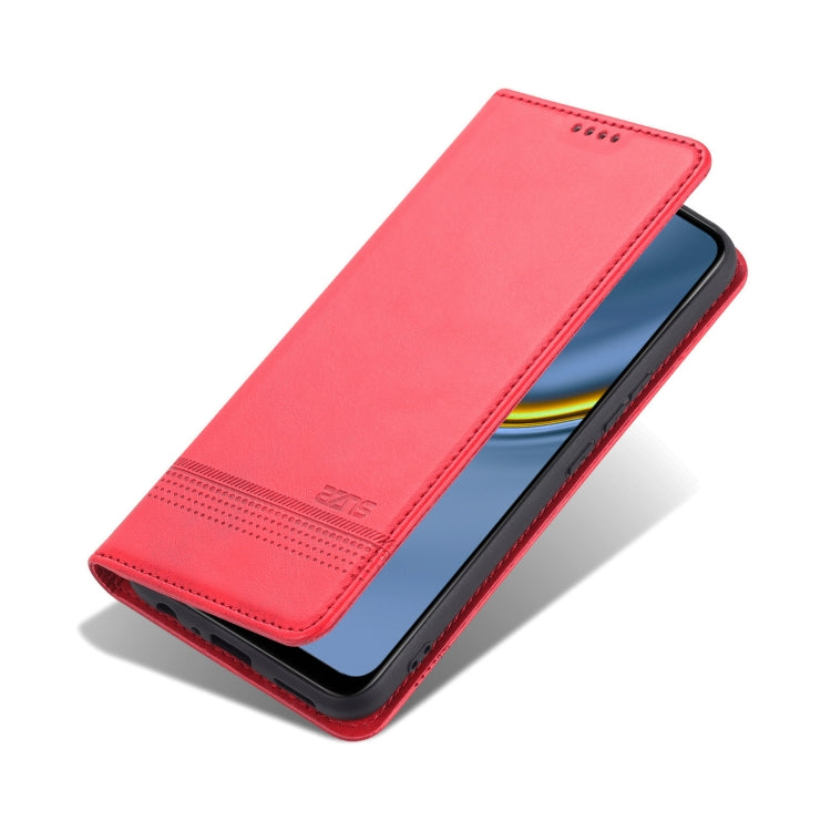 For Honor Play 30 AZNS Magnetic Calf Texture Flip Leather Phone Case(Red) - Honor Cases by AZNS | Online Shopping UK | buy2fix