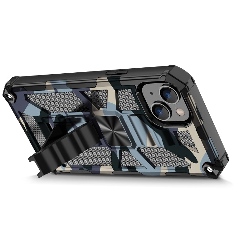 For iPhone 14 Camouflage Armor Shockproof TPU + PC Magnetic Phone Case (Army Green) by buy2fix