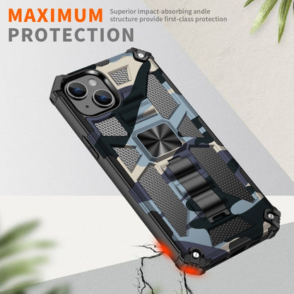 For iPhone 14 Camouflage Armor Shockproof TPU + PC Magnetic Phone Case (Army Green) by buy2fix