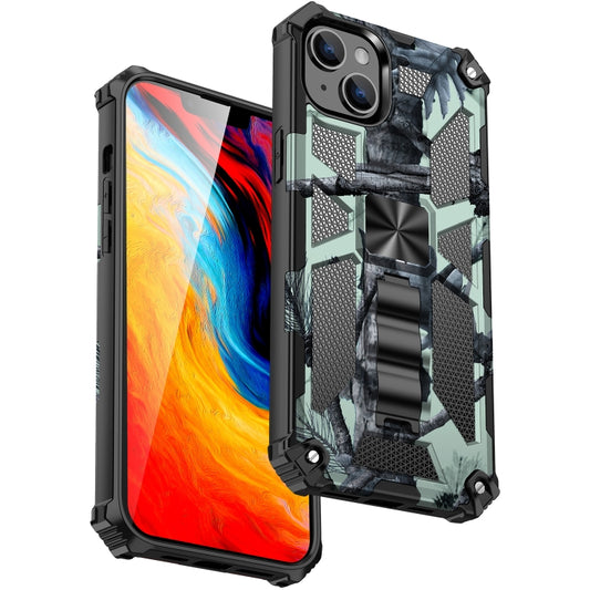For iPhone 14 Plus Camouflage Armor Shockproof TPU + PC Magnetic Phone Case (Mint Green) - iPhone 14 Plus Cases by buy2fix | Online Shopping UK | buy2fix