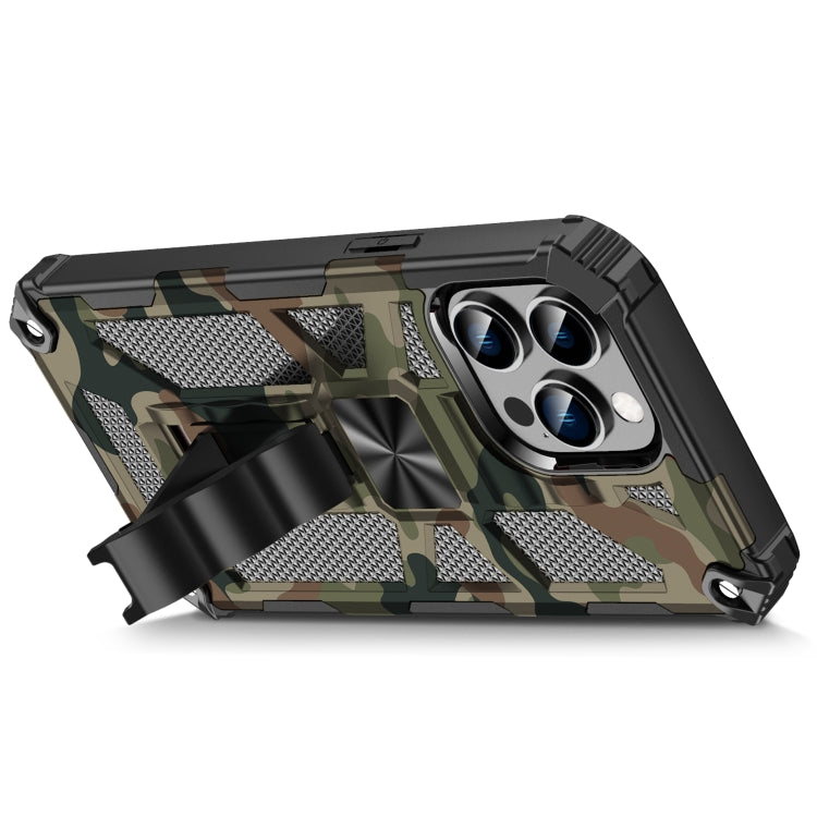 For iPhone 14 Pro Max Camouflage Armor Shockproof TPU + PC Magnetic Phone Case (Grey) - iPhone 14 Pro Max Cases by buy2fix | Online Shopping UK | buy2fix