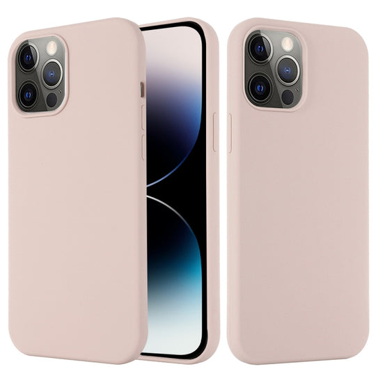 For iPhone 14 Pro Max Shockproof Silicone Magsafe Case (Sand Pink)