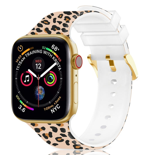 Square Buckle Color Printing Watch Band For Apple Watch Ultra 49mm&Watch Ultra 2 49mm / Series 9&8&7 45mm / SE 3&SE 2&6&SE&5&4 44mm / 3&2&1 42mm(Leopard 2)