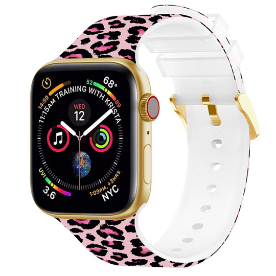 Square Buckle Color Printing Watch Band For Apple Watch Series 9&8&7 41mm / SE 3&SE 2&6&SE&5&4 40mm / 3&2&1 38mm(Leopard 1)