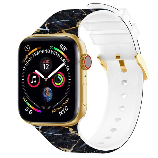 Square Buckle Color Printing Watch Band For Apple Watch Series 9&8&7 41mm / SE 3&SE 2&6&SE&5&4 40mm / 3&2&1 38mm(Marble 3)