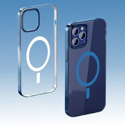 For iPhone 12 Pro Magsafe Magnetic PC Electroplating Transparent Protective Phone Case(Green) by buy2fix