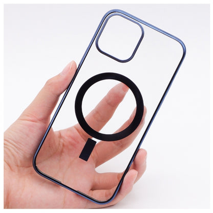 For iPhone 12 Pro Magsafe Magnetic PC Electroplating Transparent Protective Phone Case(Green) by buy2fix