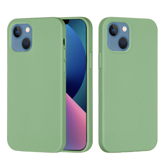 For iPhone 14 Plus Solid Color Silicone Phone Case (Mint Green)