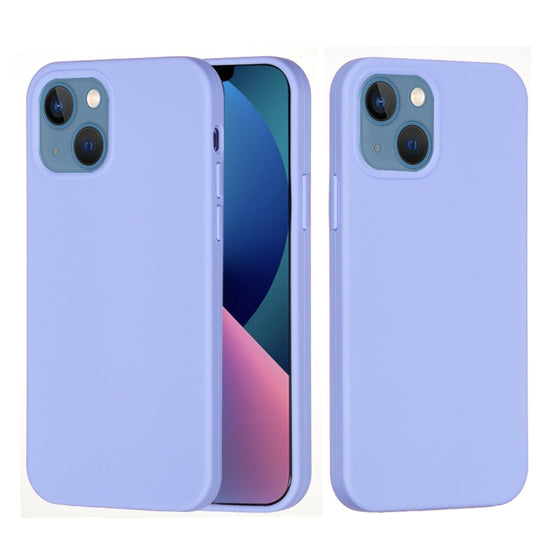 For iPhone 14 Plus Solid Color Silicone Phone Case (Purple)