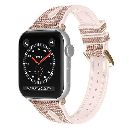 Slim Glitter Watch Band For Apple Watch Series 9&8&7 41mm / SE 3&SE 2&6&SE&5&4 40mm / 3&2&1 38mm(Gold)