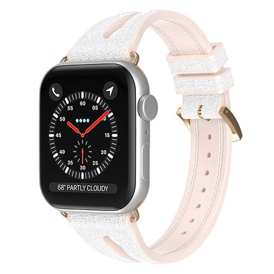 Slim Glitter Watch Band For Apple Watch Series 9&8&7 41mm / SE 3&SE 2&6&SE&5&4 40mm / 3&2&1 38mm(Silver)