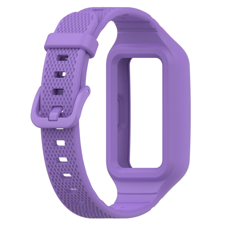 For Huawei Band 10 / 9 / 8 / 7 / 6 Universal Integrated Silicone Watch Band(Lilac Purple) by buy2fix