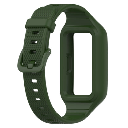 For Huawei Band 10 / 9 / 8 / 7 / 6 Universal Integrated Silicone Watch Band(Army Green) by buy2fix