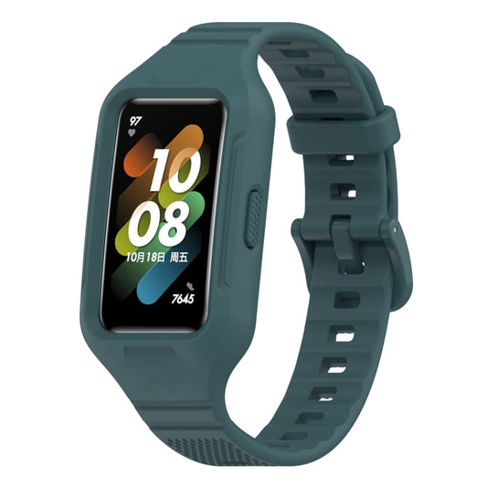 For Huawei Band 10 / 9 / 8 / 7 / 6 Universal Integrated Silicone Watch Band(Green) by buy2fix