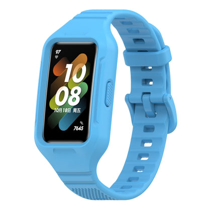 For Huawei Band 10 / 9 / 8 / 7 / 6 Universal Integrated Silicone Watch Band(Sky Blue) by buy2fix