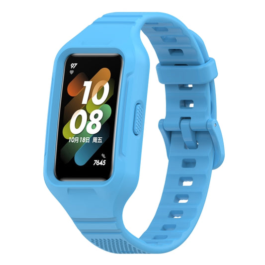 For Huawei Band 10 / 9 / 8 / 7 / 6 Universal Integrated Silicone Watch Band(Sky Blue) by buy2fix