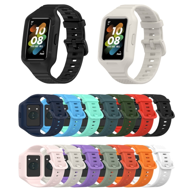 For Huawei Band 10 / 9 / 8 / 7 / 6 Universal Integrated Silicone Watch Band(Red Tea Orange) by buy2fix