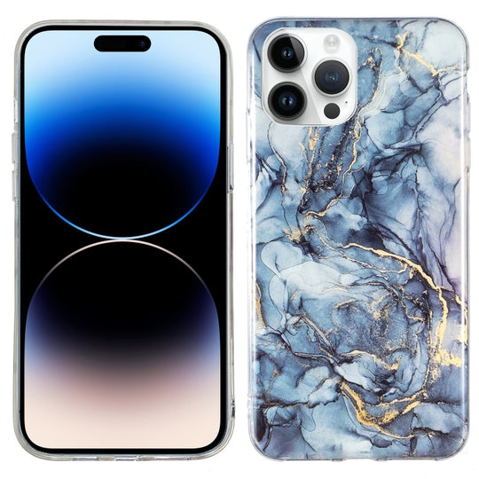 For iPhone 14 Pro IMD Marble TPU Phone Case(Grey)