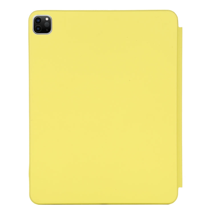 For iPad Pro 12.9 inch (2020/2021) 3-fold Horizontal Flip Smart Leather Tablet Case with Sleep / Wake-up Function & Holder(Yellow) - iPad Pro 12.9 (2022/2021) Cases by buy2fix | Online Shopping UK | buy2fix
