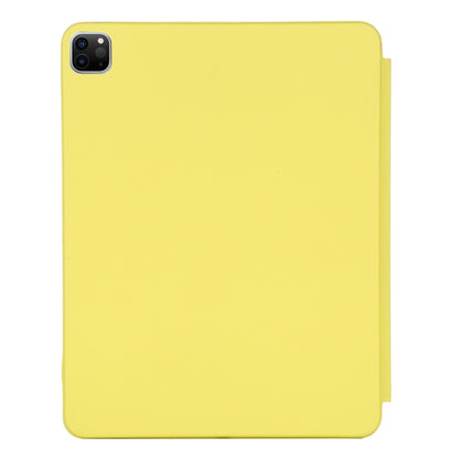 For iPad Pro 12.9 inch (2020/2021) 3-fold Horizontal Flip Smart Leather Tablet Case with Sleep / Wake-up Function & Holder(Yellow) - iPad Pro 12.9 (2022/2021) Cases by buy2fix | Online Shopping UK | buy2fix