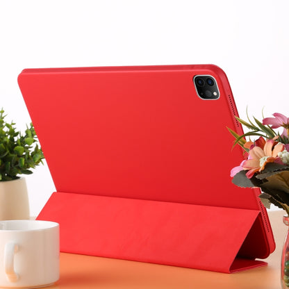 For iPad Pro 12.9 inch (2020/2021) 3-fold Horizontal Flip Smart Leather Tablet Case with Sleep / Wake-up Function & Holder(Red) - iPad Pro 12.9 (2022/2021) Cases by buy2fix | Online Shopping UK | buy2fix