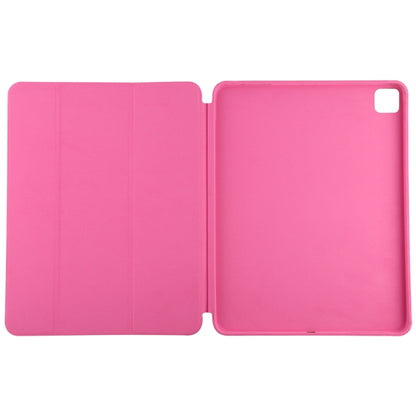 For iPad Pro 12.9 inch (2020/2021) 3-fold Horizontal Flip Smart Leather Tablet Case with Sleep / Wake-up Function & Holder(Rose Red) - iPad Pro 12.9 (2022/2021) Cases by buy2fix | Online Shopping UK | buy2fix