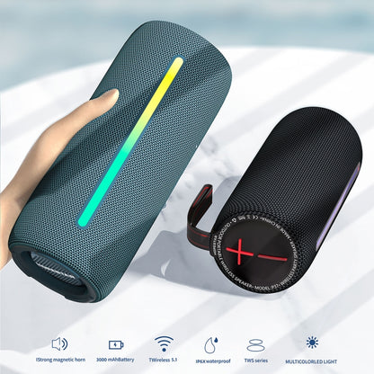 HOPESTAR P37 Outdoor Portable RGB Light Waterproof Wireless Bluetooth Speaker(Blue) - Waterproof Speaker by HOPESTAR | Online Shopping UK | buy2fix
