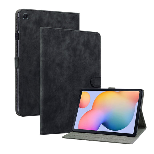 For Samsung Galaxy Tab S6 Lite Tiger Pattern Flip Leather Tablet Case(Black)