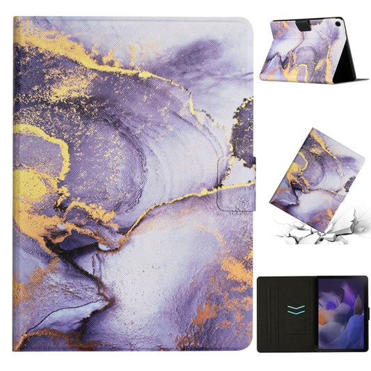 For Samsung Galaxy Tab A8 Marble Pattern Smart Leather Tablet Case(Purple) - Other Galaxy Tab PC by buy2fix | Online Shopping UK | buy2fix
