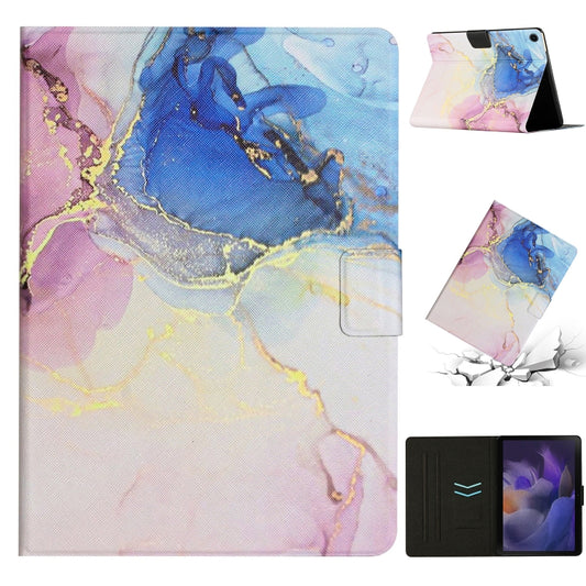 For Samsung Galaxy Tab A8 Marble Pattern Smart Leather Tablet Case(Pink Blue) - Other Galaxy Tab PC by buy2fix | Online Shopping UK | buy2fix