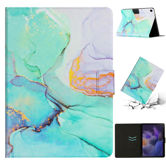 For Samsung Galaxy Tab A8 Marble Pattern Smart Leather Tablet Case(Green) - Other Galaxy Tab PC by buy2fix | Online Shopping UK | buy2fix