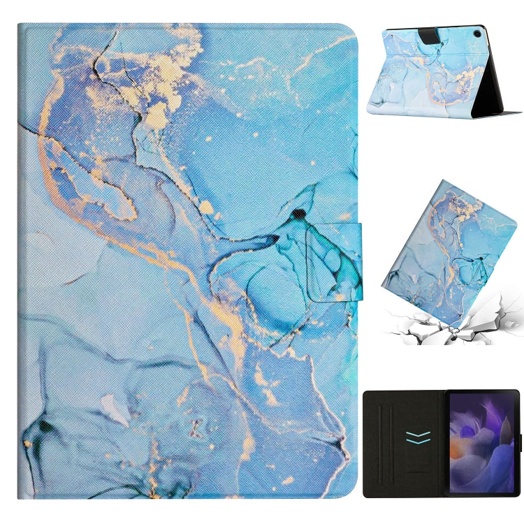 For Samsung Galaxy Tab A8 Marble Pattern Smart Leather Tablet Case(Blue) - Other Galaxy Tab PC by buy2fix | Online Shopping UK | buy2fix