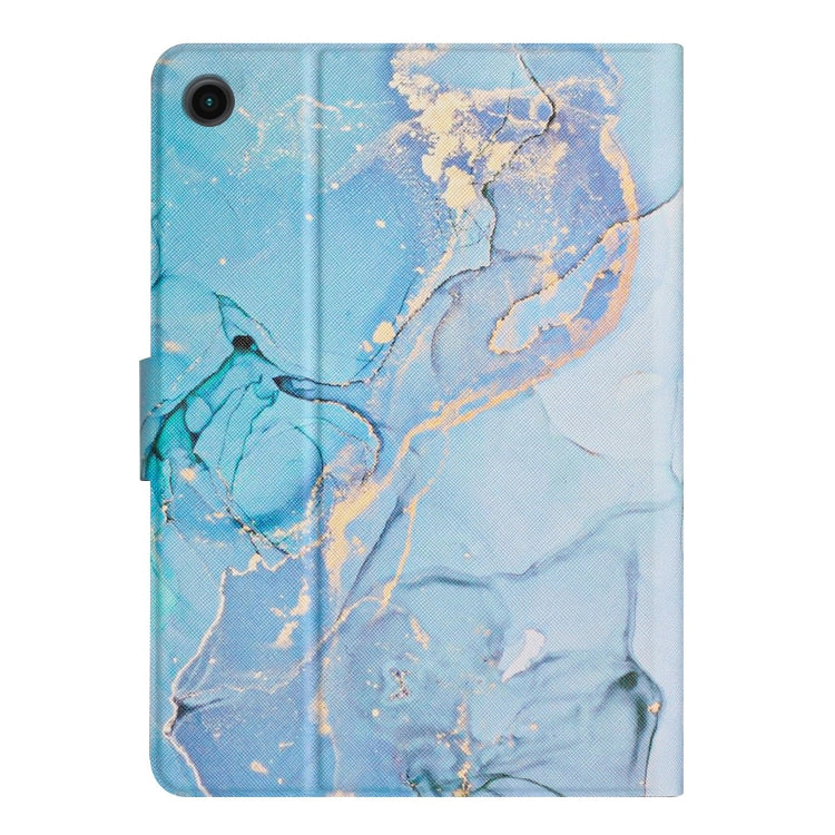 For Samsung Galaxy Tab A8 Marble Pattern Smart Leather Tablet Case(Blue) - Other Galaxy Tab PC by buy2fix | Online Shopping UK | buy2fix