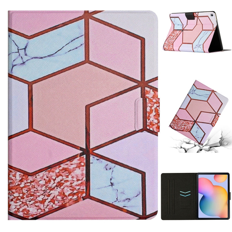 For Samsung Galaxy Tab S6 Lite P610 Marble Pattern Smart Leather Tablet Case(Splicing Marble) by buy2fix
