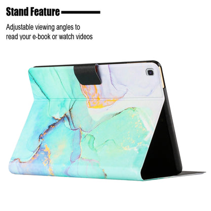 For Samsung Galaxy Tab S6 Lite P610 Marble Pattern Smart Leather Tablet Case(Green) - Tab S6 Lite P610 / P615 by buy2fix | Online Shopping UK | buy2fix