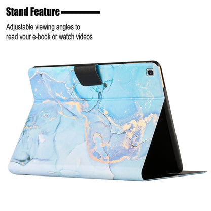 For Samsung Galaxy Tab S6 Lite P610 Marble Pattern Smart Leather Tablet Case(Blue) - Tab S6 Lite P610 / P615 by buy2fix | Online Shopping UK | buy2fix