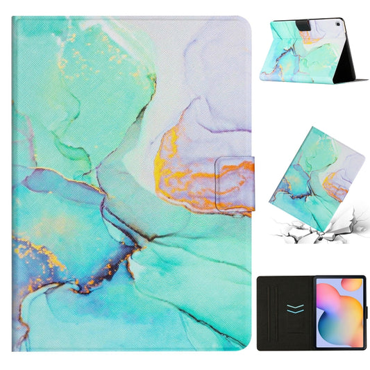 For Samsung Galaxy Tab A7 10.4 2020 T500 Marble Pattern Smart Leather Tablet Case(Green) - Other Galaxy Tab PC by buy2fix | Online Shopping UK | buy2fix