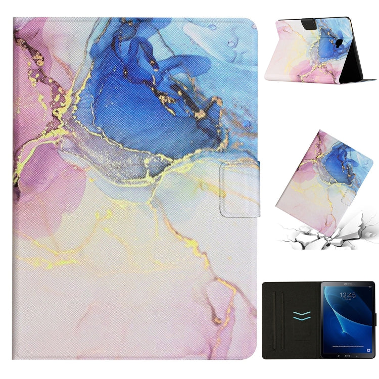 For Samsung Galaxy Tab A 10.1 T580 Marble Pattern Smart Leather Tablet Case(Pink Blue) - Tab A 10.1 (2019) T510 / T515 by buy2fix | Online Shopping UK | buy2fix