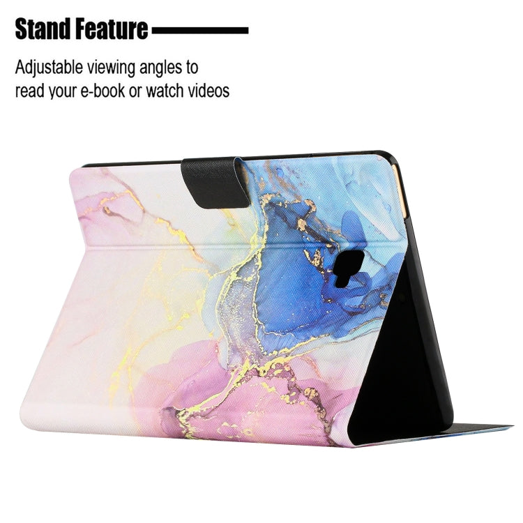 For Samsung Galaxy Tab A 10.1 T580 Marble Pattern Smart Leather Tablet Case(Pink Blue) - Tab A 10.1 (2019) T510 / T515 by buy2fix | Online Shopping UK | buy2fix