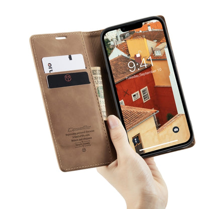 For iPhone 14 CaseMe-013 Multifunctional Retro Frosted Leather Phone Case (Brown) - iPhone 14 Cases by CaseMe | Online Shopping UK | buy2fix