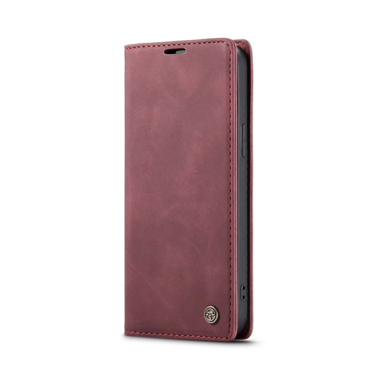 For iPhone 14 CaseMe-013 Multifunctional Retro Frosted Leather Phone Case (Wine Red) - iPhone 14 Cases by CaseMe | Online Shopping UK | buy2fix